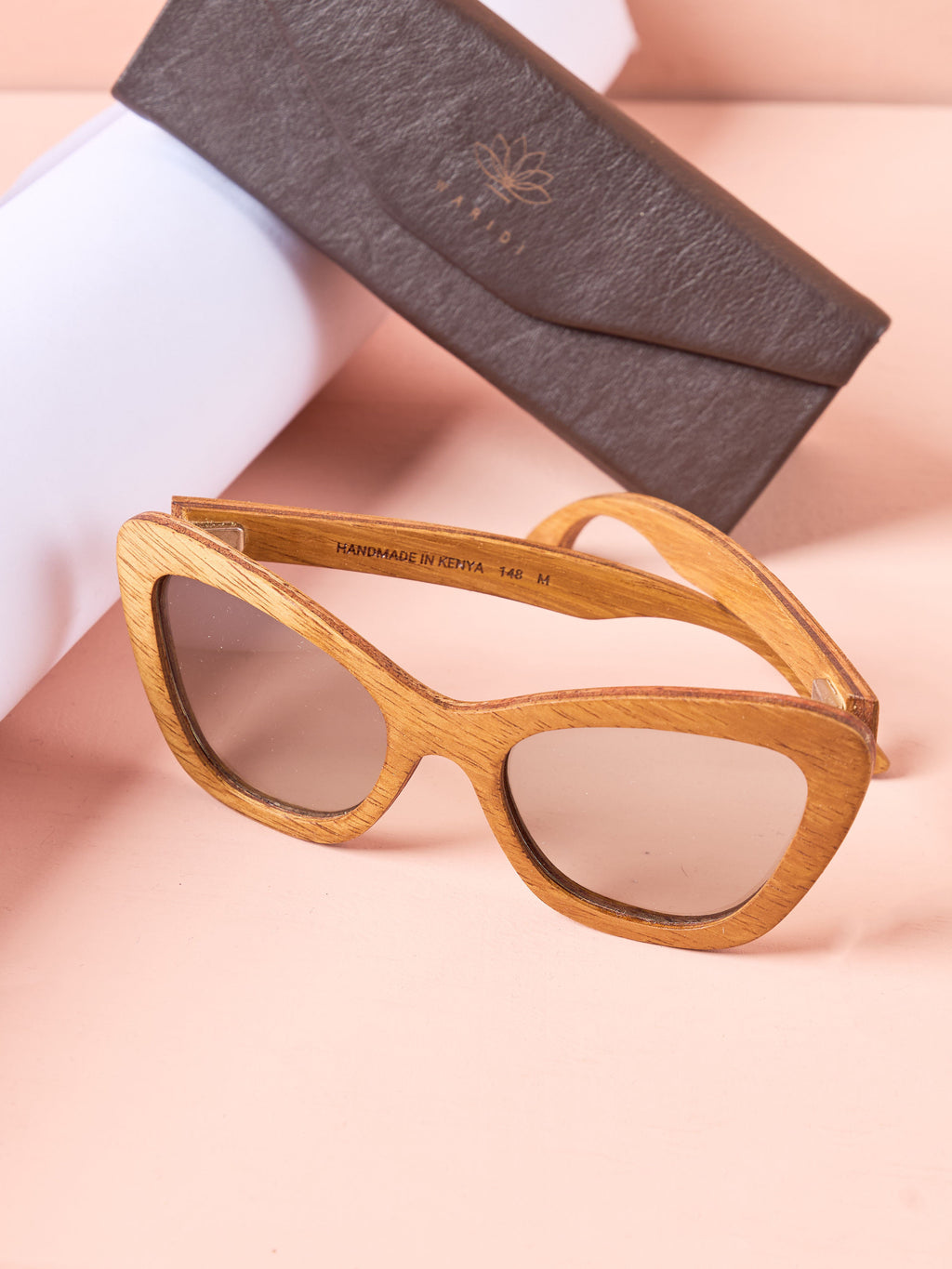 Waridi Kipepeo Sunglasses- Mvule Wood