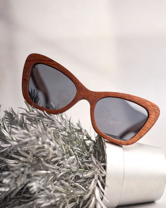 Waridi Kipepeo Sunglasses- Mahogany Wood