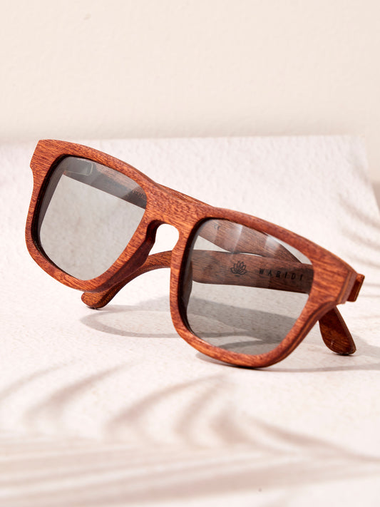 Waridi Bongo Sunglasses- Mahogany Wood