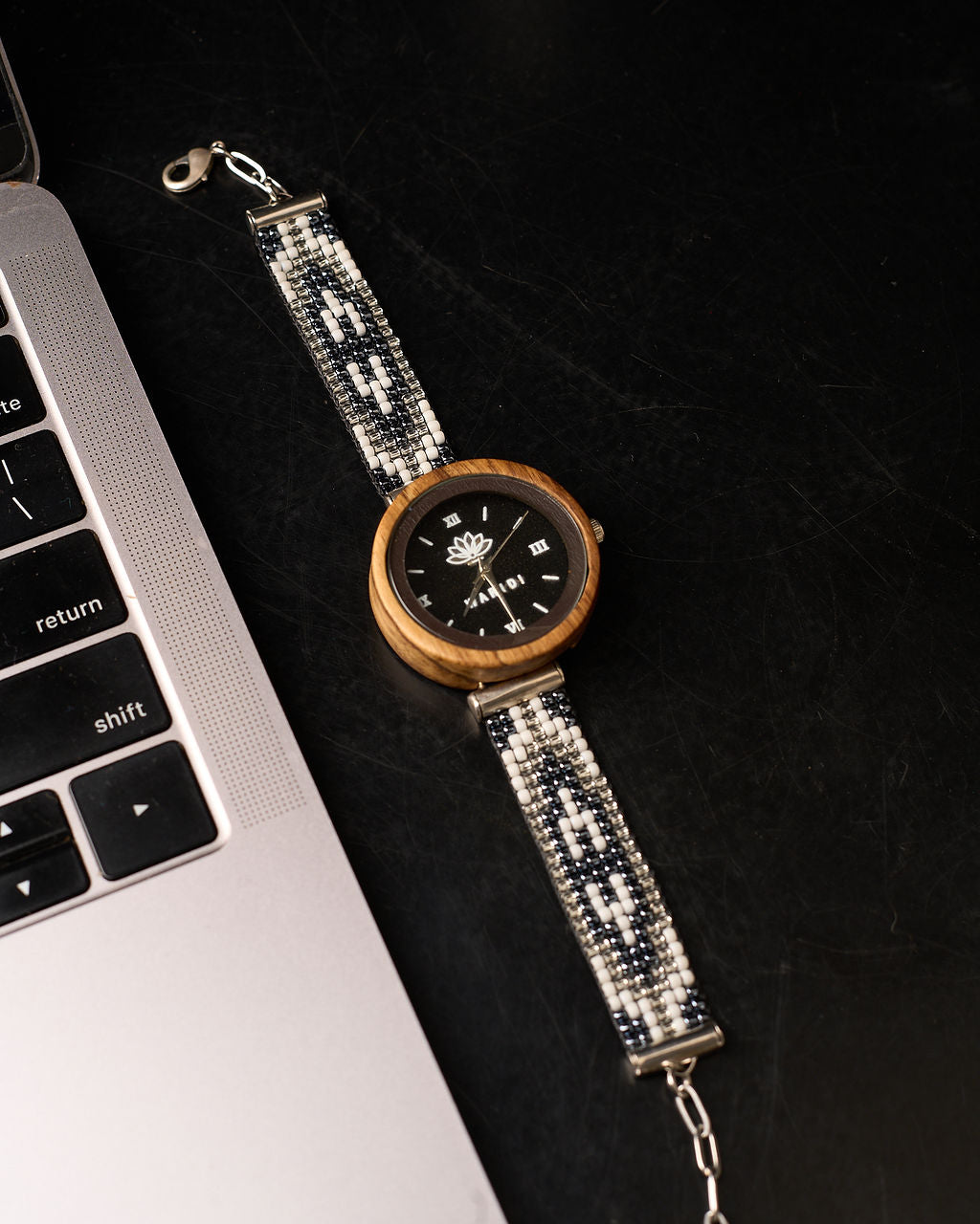 Milele Wooden watch - Beaded Strap