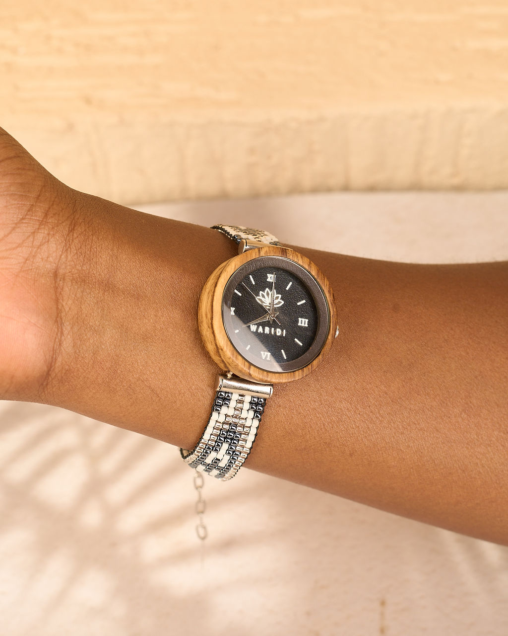 Milele Wooden watch - Beaded Strap