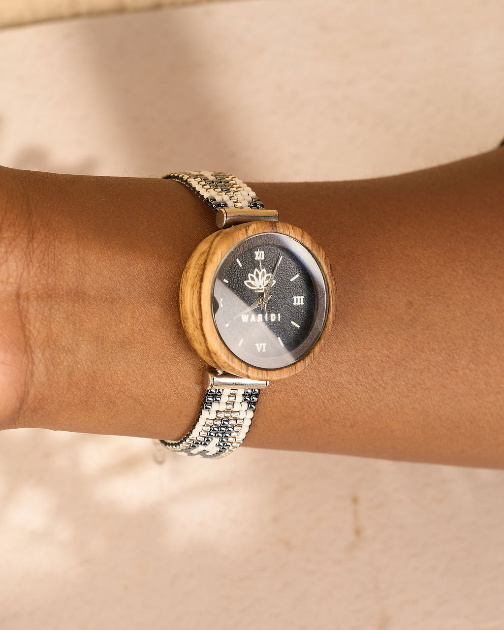 Milele Wooden watch - Beaded Strap