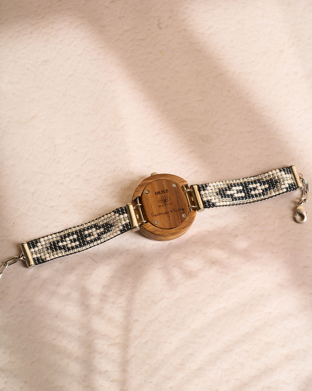 Milele Wooden watch - Beaded Strap