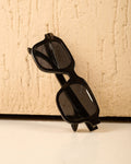 Waridi Mstatili cowhorn Sunglasses-Dark Color
