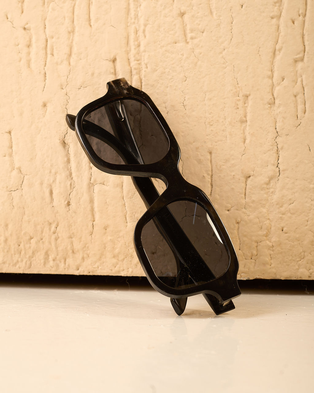 Waridi Mstatili cowhorn Sunglasses-Dark Color